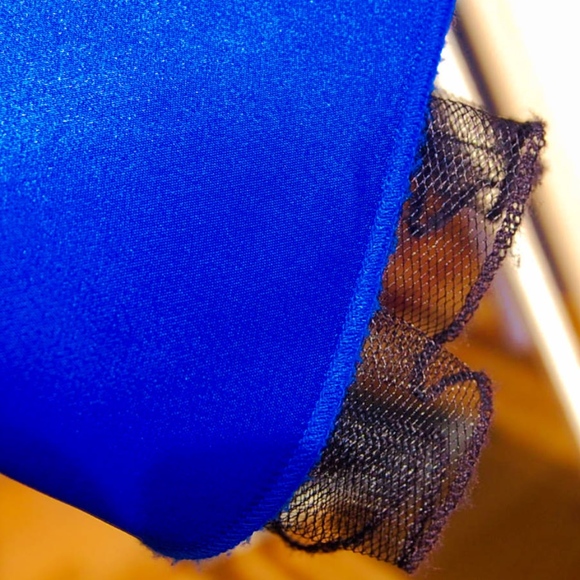 Ruby Rox Cobalt & Black Satin Party Dress NWT Sz 9 - Picture 5 of 8